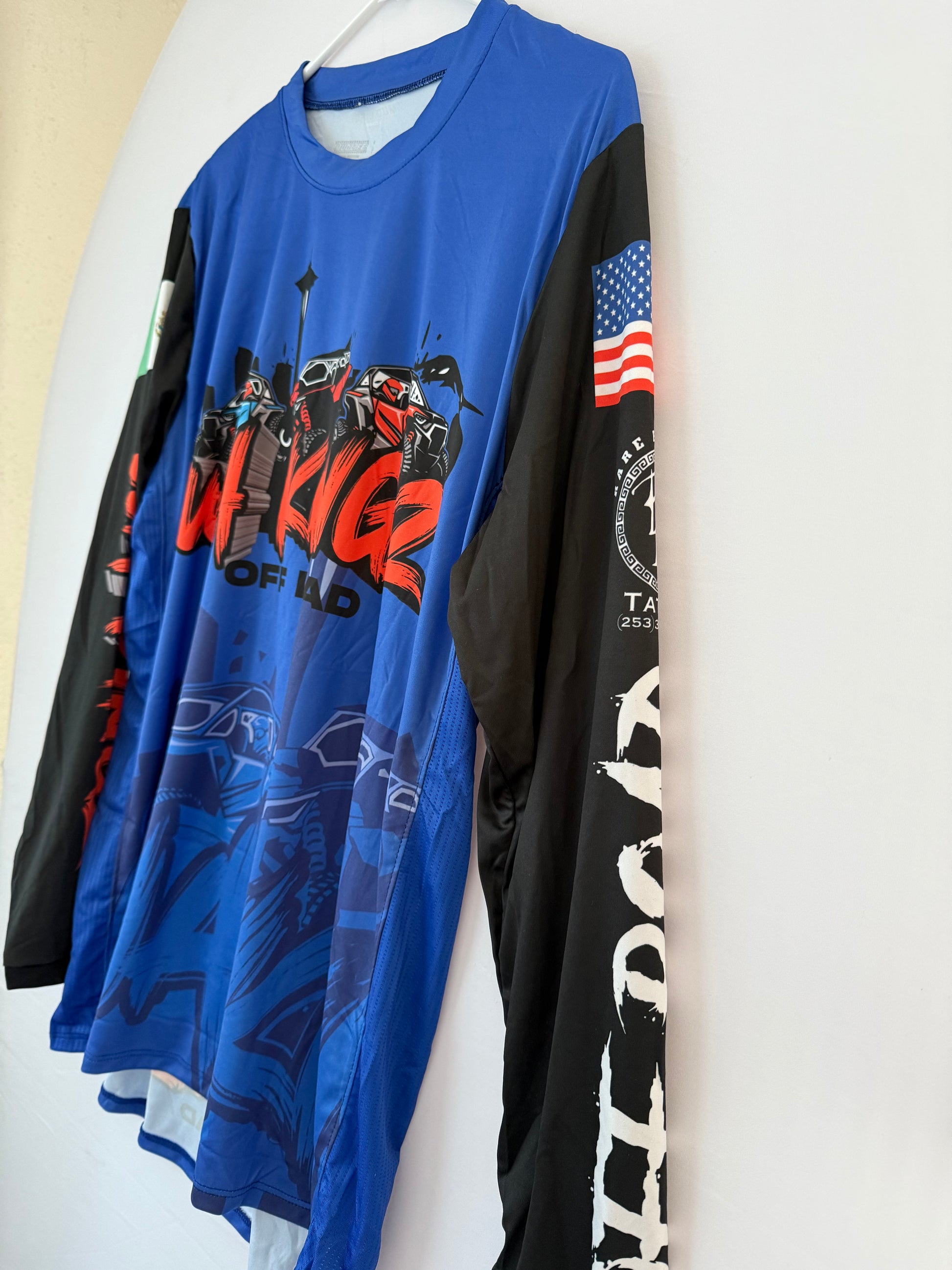 Men’s limited edition blue riding jersey off-road performance