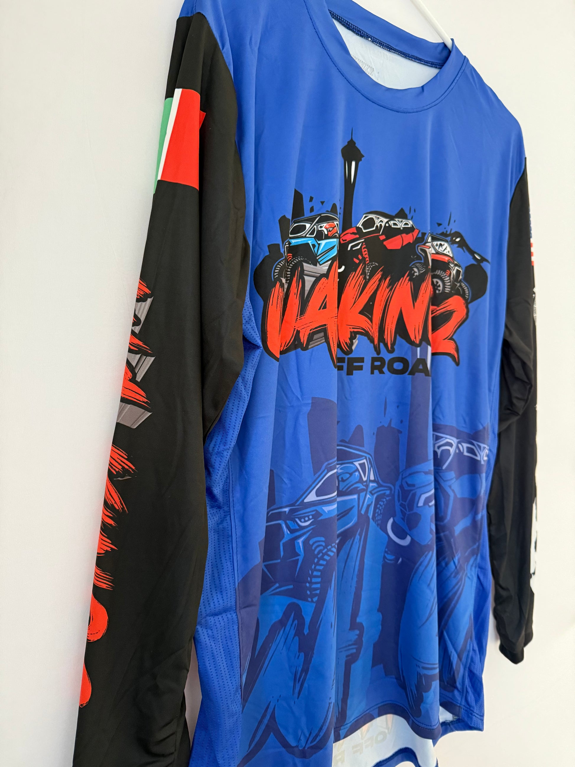 Men’s limited edition blue riding jersey off-road performance
