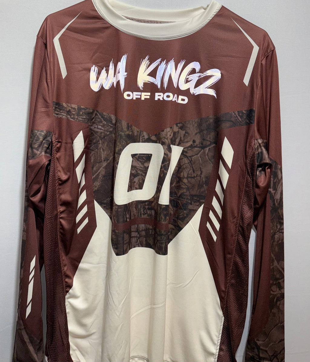 Reflective brown camo jersey